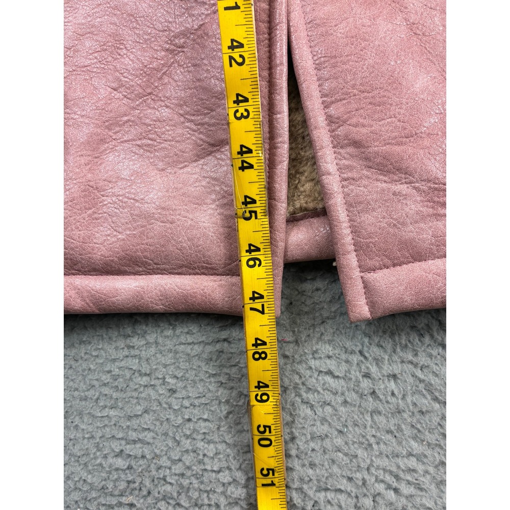 Kimchi Blue Sherpa Faux Shearling Coat Womens S Pink Long Winter Jacket Cozy - Picture 5 of 9